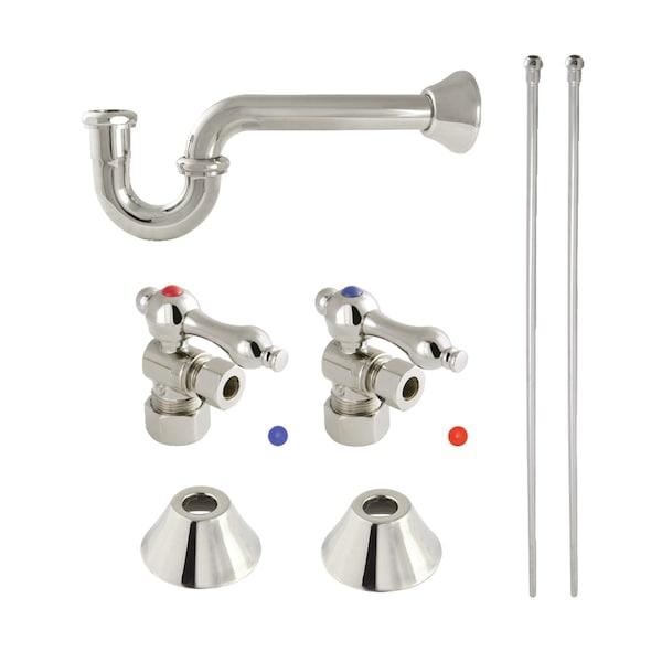 Plumbing Sink Trim Kit with PTrap, Polished Nickel
